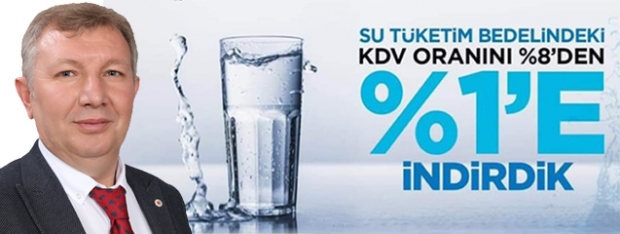 Osmancık'ta su tüketim bedelindeki KDV yüzde 1'e indirildi